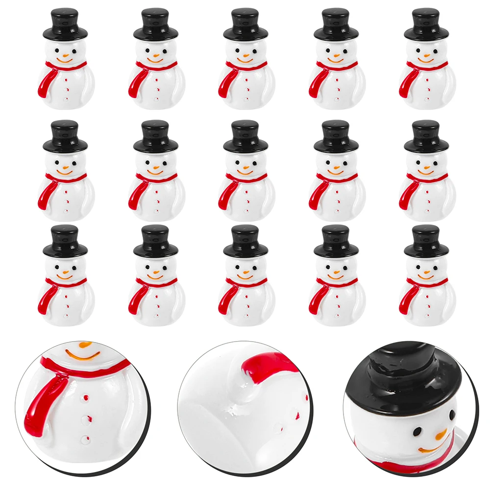

40pcs Snowman Figurines Mini Resin Christmas Ornament Micro Landscape Decor For Xmas Home Party Cake Topper Diy Craft