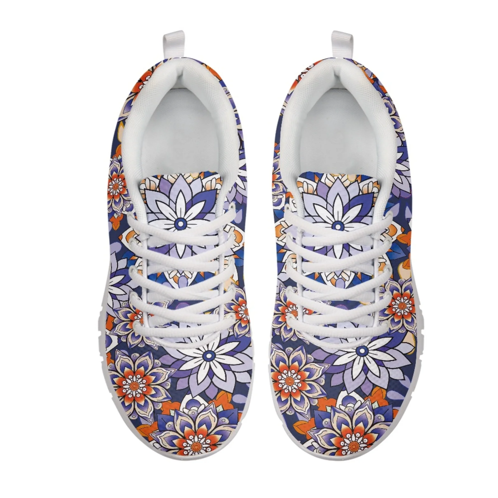 Coloranimal Mandala Print 2026 Trending Lace Up Tennis Shoe for Women Mesh & EVA Sole Running Sneakers Athletic Shoes
