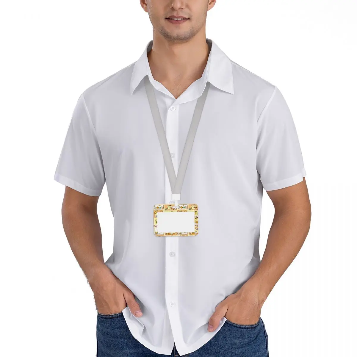 Custom Cartoon Anime Pom Pom Purin Lanyard ID Protector Badge Card Unisex Subway Card Holders For Factories