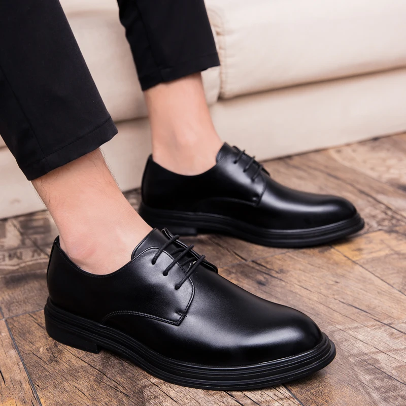 

Мужские классические оксфорды с острым носком, мокасины, повседневная кожаная обувь, мужские туфли-броги высокого качества на шнуровке, роскошные мужские туфли-броги