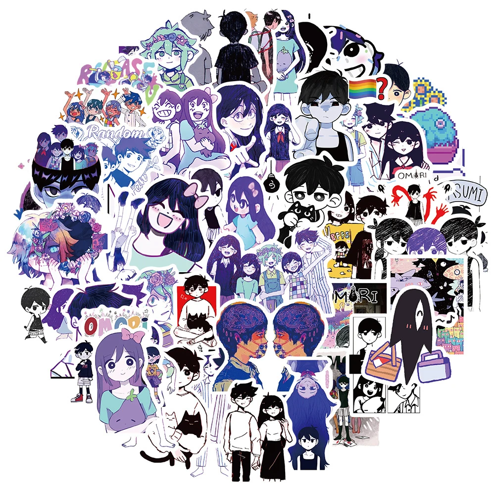 10/30/50pcs Funny Independent Pixels Omori Games Graffiti Stickers Pack for Suitcase Skateboard Laptop Cute Cartoon Decal Gift