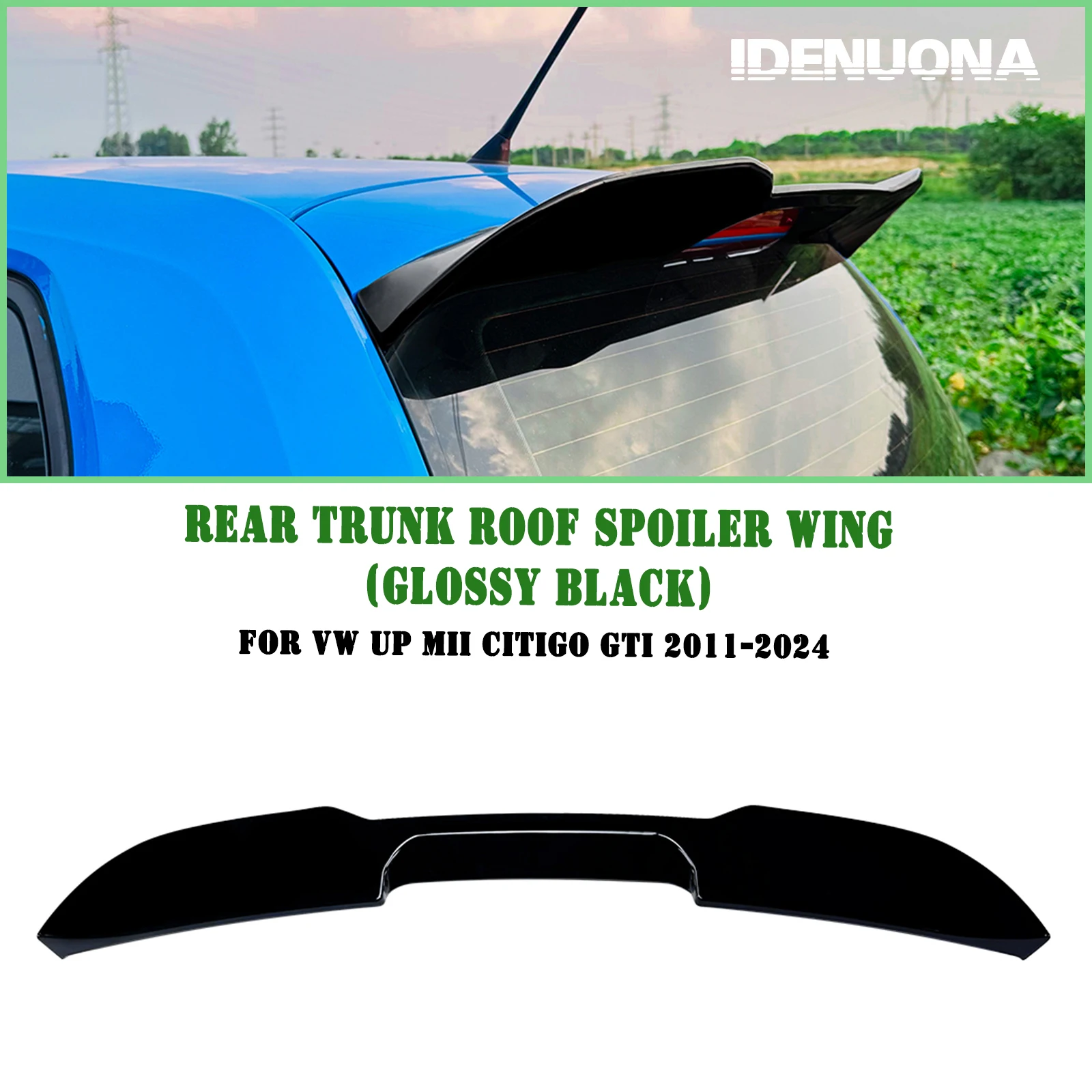 Car Rear Roof Spoiler Wing Trunk Lid Tail Splitter Lip For Volkswagen VW UP SEAT Mii Skoda Citigo 2011-2024 GTI Style