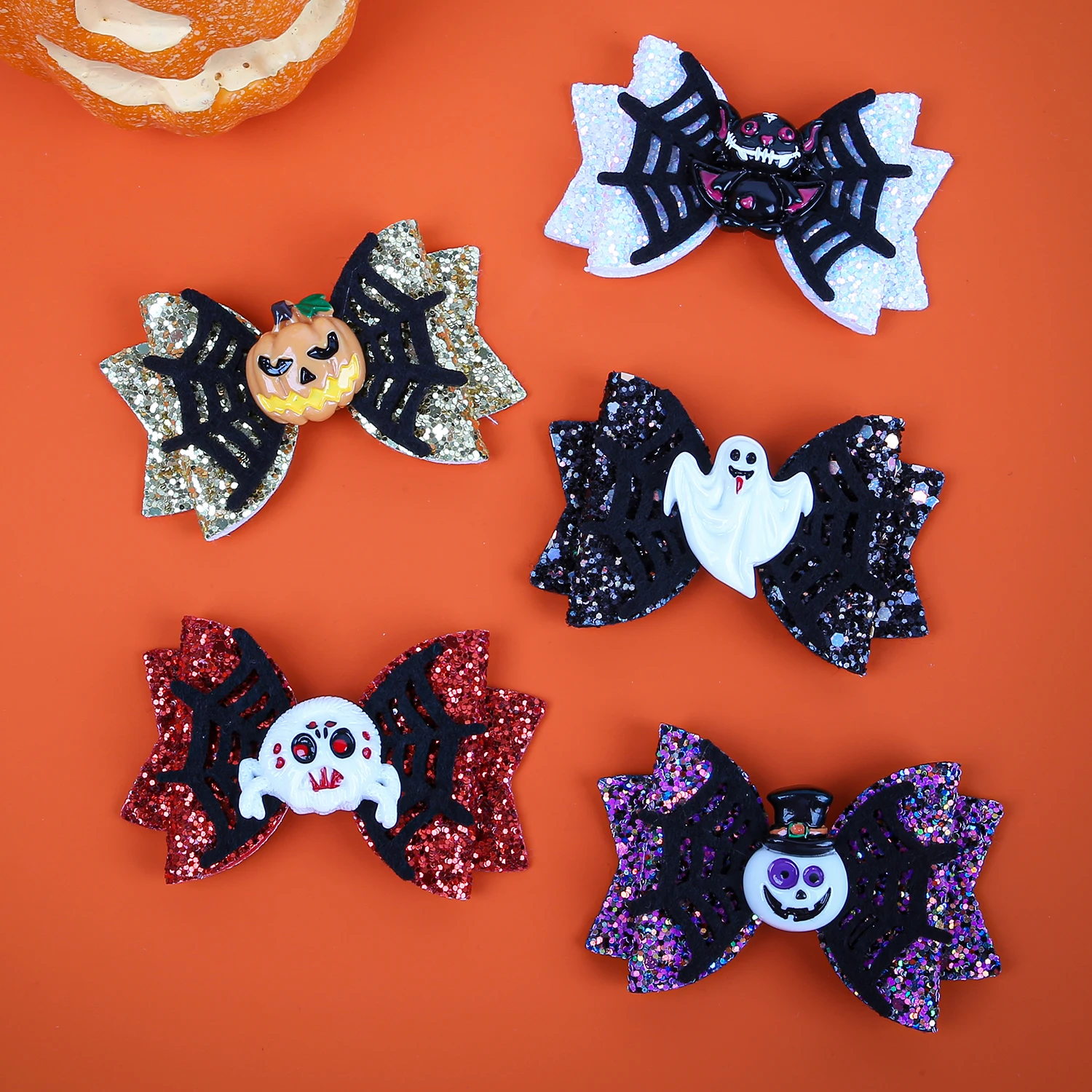 Fashion Halloween Hair Clips Pumpkin Devil Hair Bows Hairpins Girls Festival Party Cosplay Barrettes Clips Kids Hair Accessories