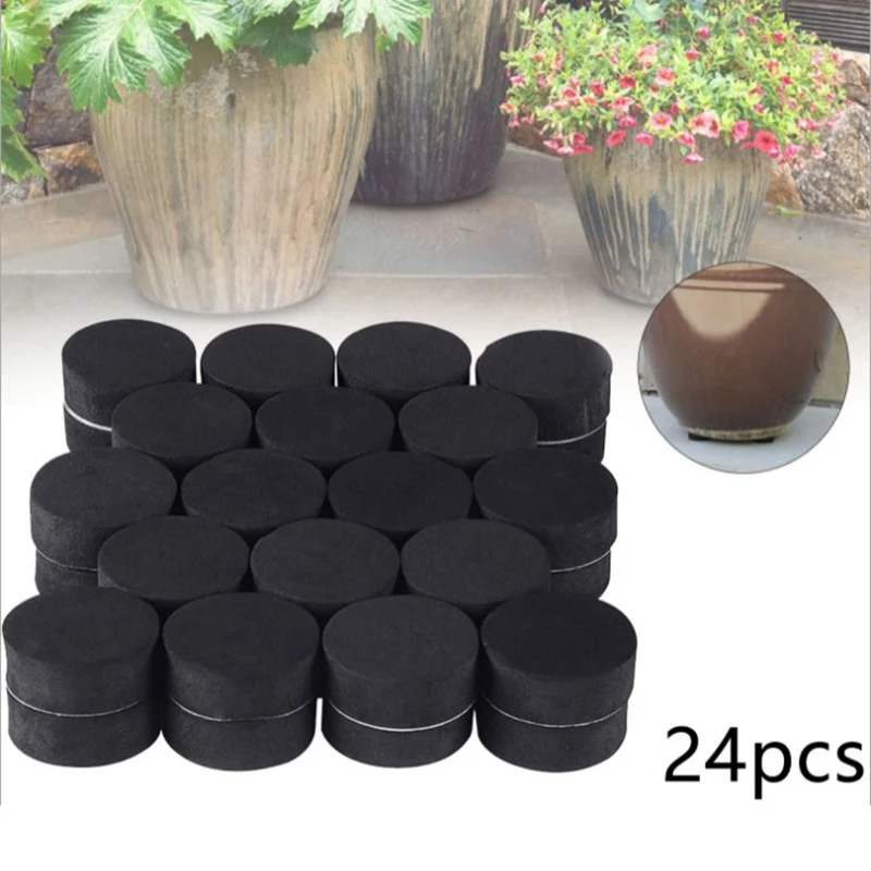 

24Pcs Flower Plant Pot Feet Risers Rubber Pot Mat Invisible Plant Pots Risers Adhesive Flower Pot Protective Mat