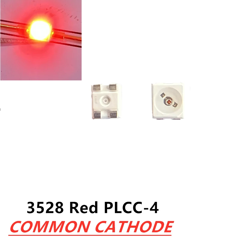 100pcs LSE6SF-V2BA-1-1 LS E6SF-V2BA-1-1 3528 red PLCC-4 Common Cathode Super Bright LED taillights SMD New original