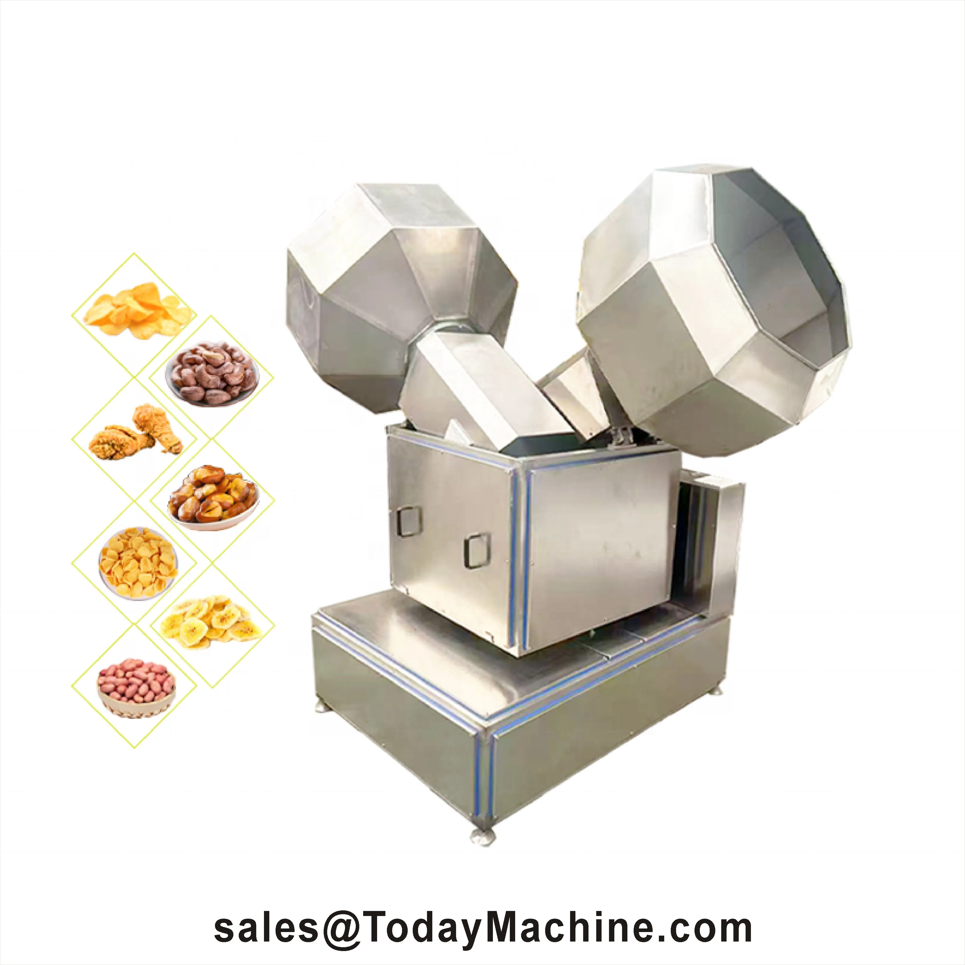 High Quality Drum Fried Food Potato Chips Snacks Seasoning Machine /Octagonal Peanut Flavoring Coating Machine