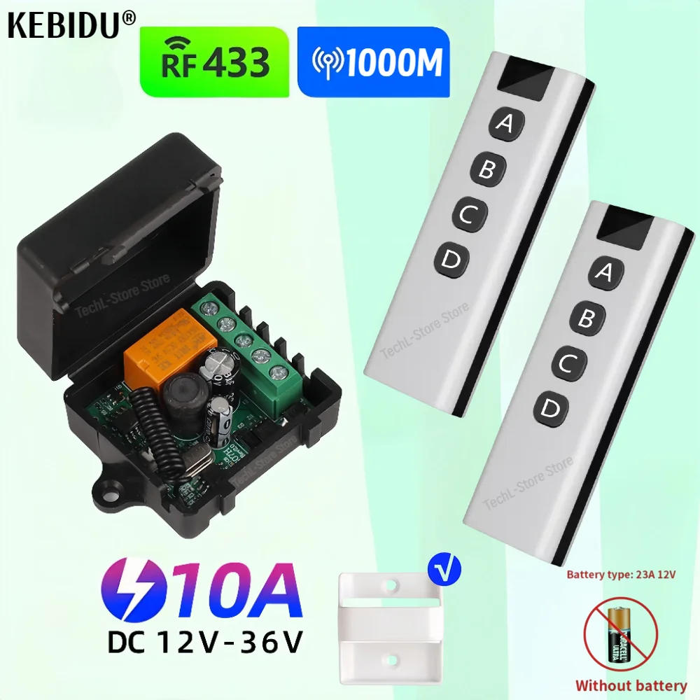 

433Mhz Wireless Remote Control Switch DC 12V 24V 36V 1CH Relay Receiver Module RF Transmitter 4CH Learning Button Remote Control