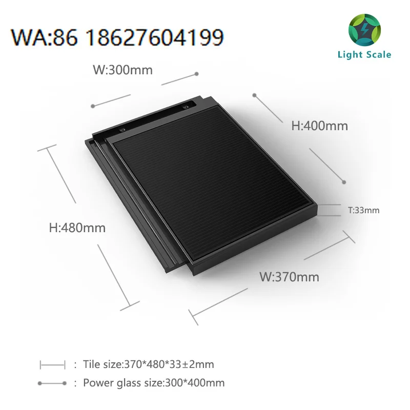 Double Glass Cdte Solar Roof Tiles Bipv Panel 18w Efficiency Home Rooftop Cadmium Telluride Green Energy Temple Roof