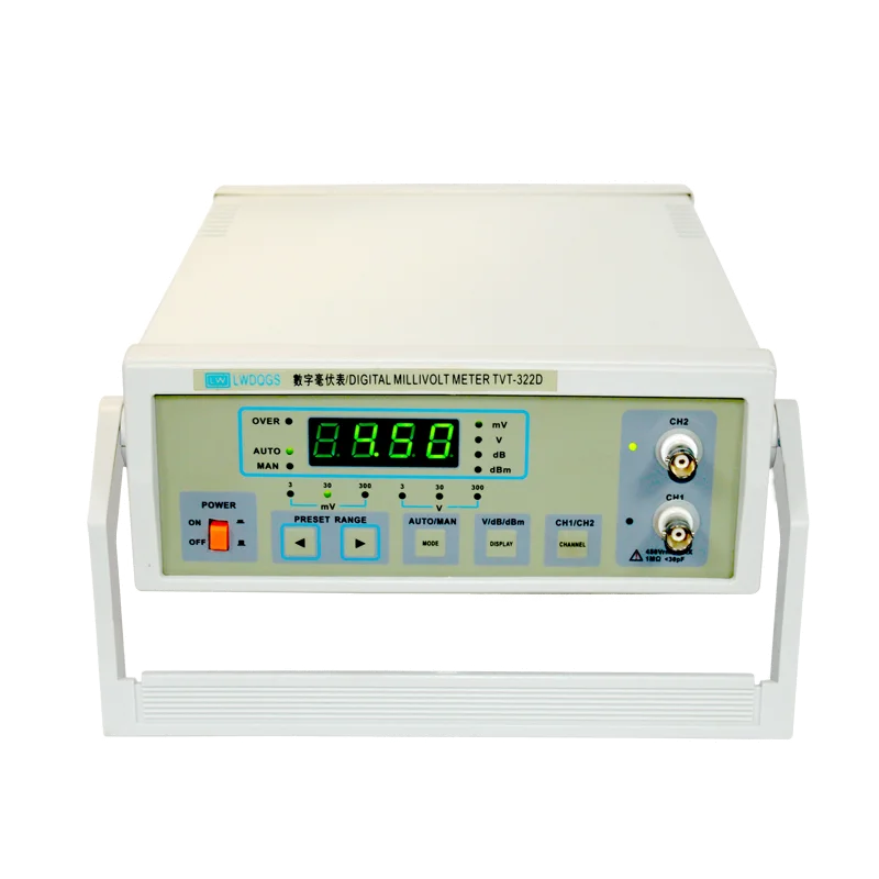 Longwei TVT-322D Dual Channel Digital Millivoltmeter Millivolt Meter Tester Double Needle Multi-Functions Measuring Instruments