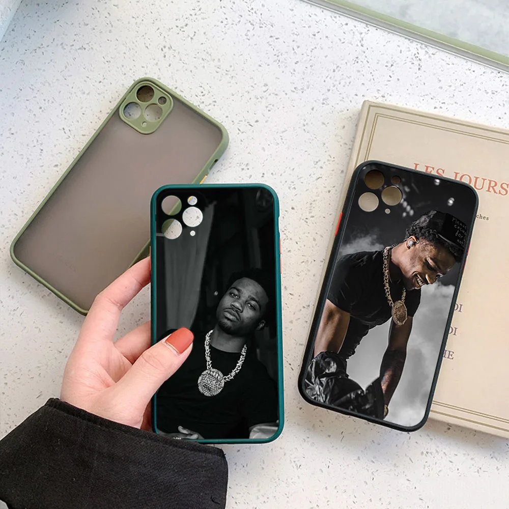 Frosted Translucent Phone Case For iPhone 16Pro 15 14 Pro Max 7 8 16 Plus 11 12 13 Mini X XS XSMax Roddy Ricch Black Cover