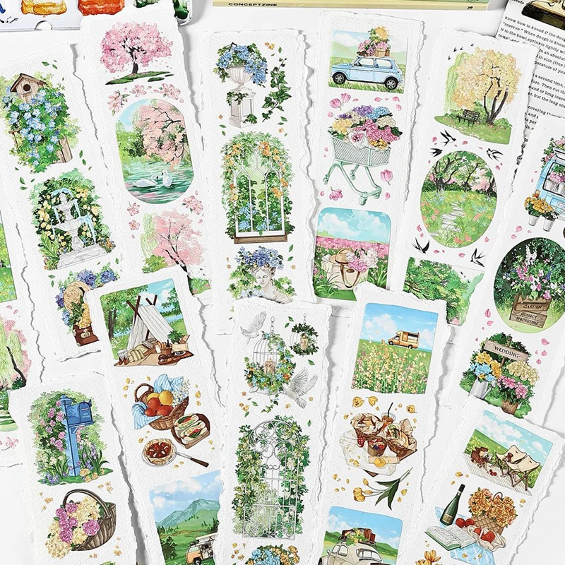 Mr. Paper PET waterproof tape six sections long tape handbook material decorative beauty tape DIY photo frame magazine album