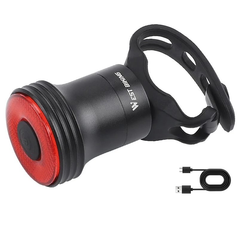 WEST BIKING Fietsachterlicht Smart Sensing MTB Racefiets Achterlicht IPX6 Waterdicht Type-C Opladen Achterlicht Fietsaccessoire
