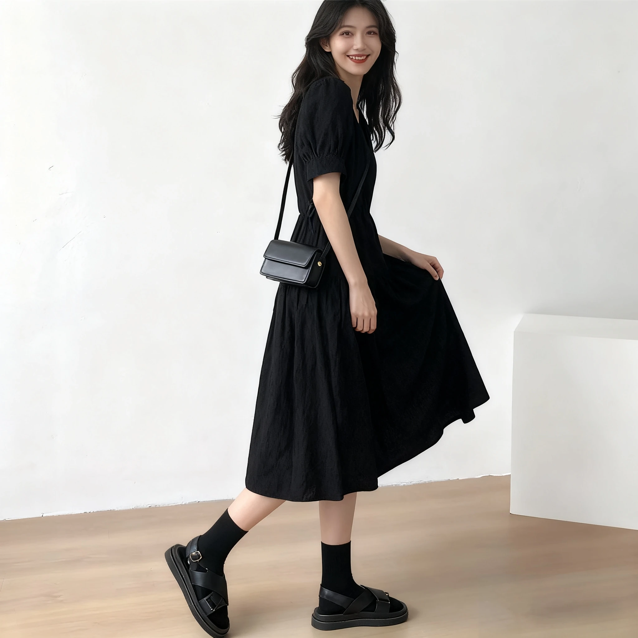 Dresses Short Sleeved Womens Mother Of The Bride Summer Rayon Elastic Suspender Halterneck Crisscross Waistless Patterned Street