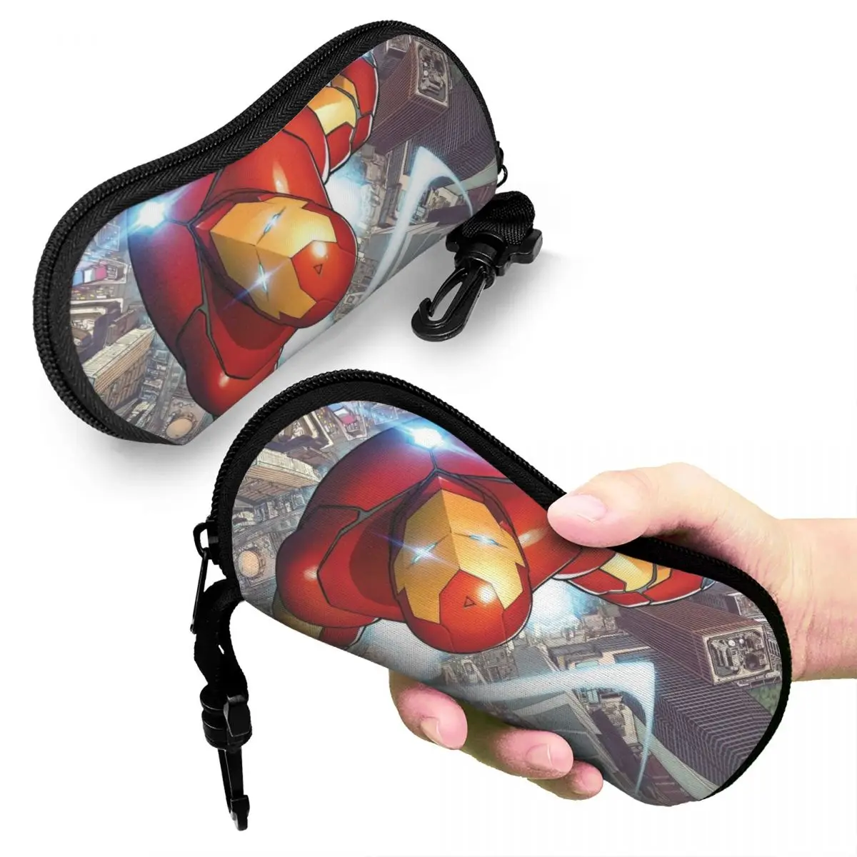 Iron Man Cartoon Super Hero Glasses Case Anti-Fall Comics Eyeglasses Storage Box Office Glasses Box