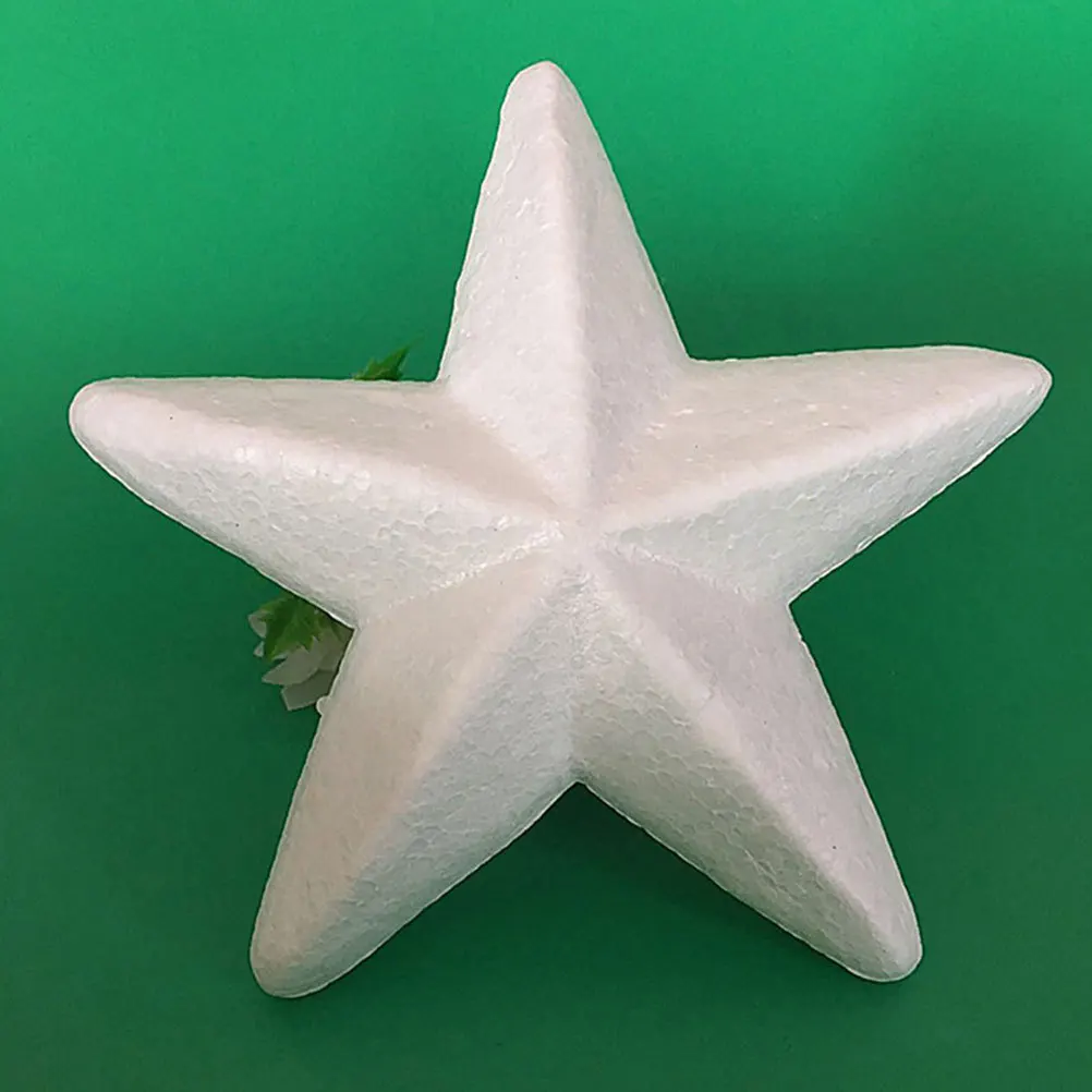 20 piezas estrellas de espuma blanca superficie lisa adornos artesanales DIY decoraciones para árboles de Navidad estrellas de espuma DIY sin terminar