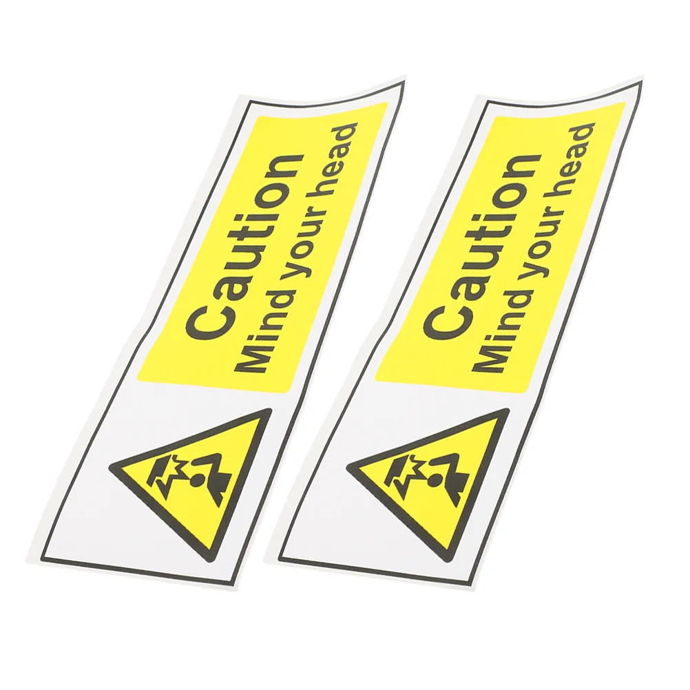 2Pcs Safety Sign PVC Warning Sticker for Head Collision Protection Self Adhesive Watch Your Head Decal for Factory Workshop