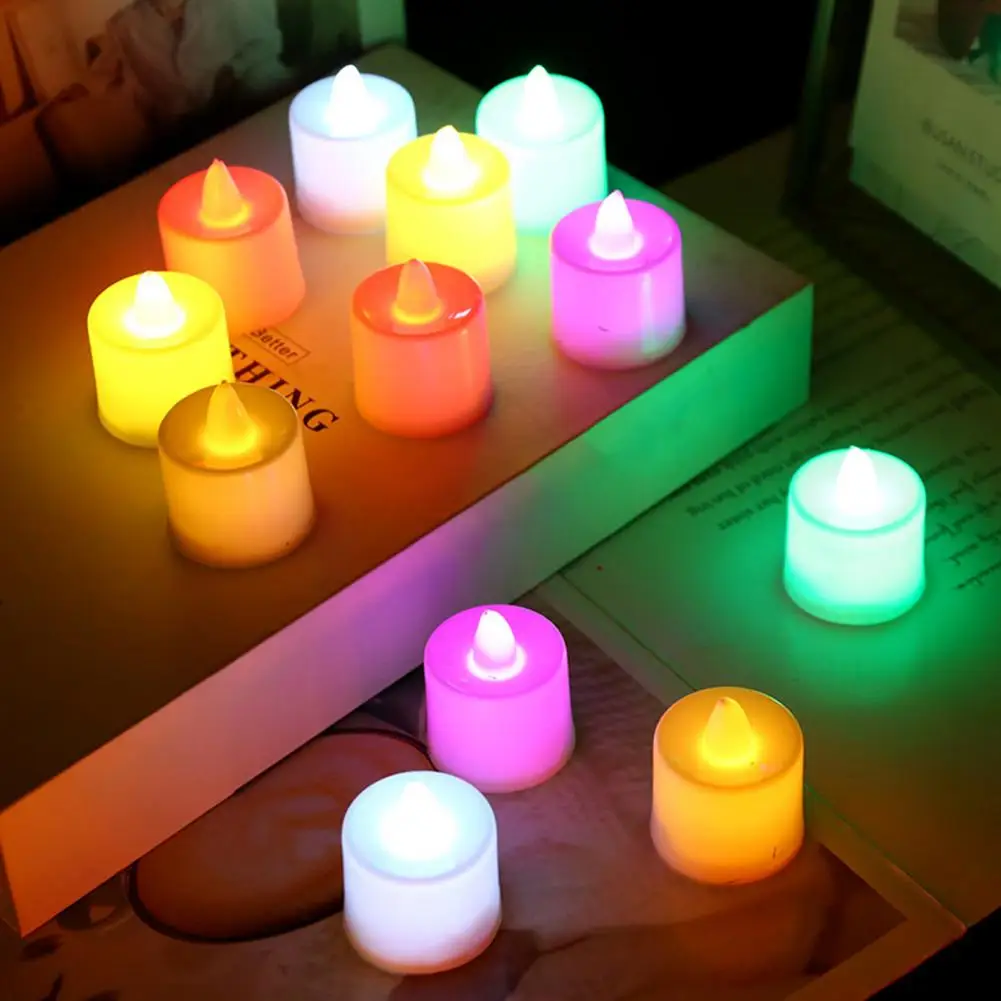 Set di candele elettriche Candele senza fiamma a led Luci da tè a led a forma di cuore Candele senza fiamma tremolanti per il matrimonio di San Valentino