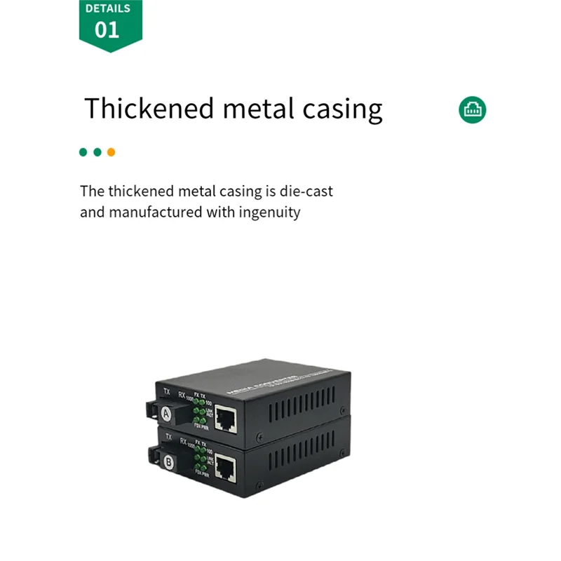 1 Pair Gigabit Fiber Transceiver 20KM SC Single Mode Single Fiber Transceiver Fiber Gigabit Media Converter Easy To Use UK Plug
