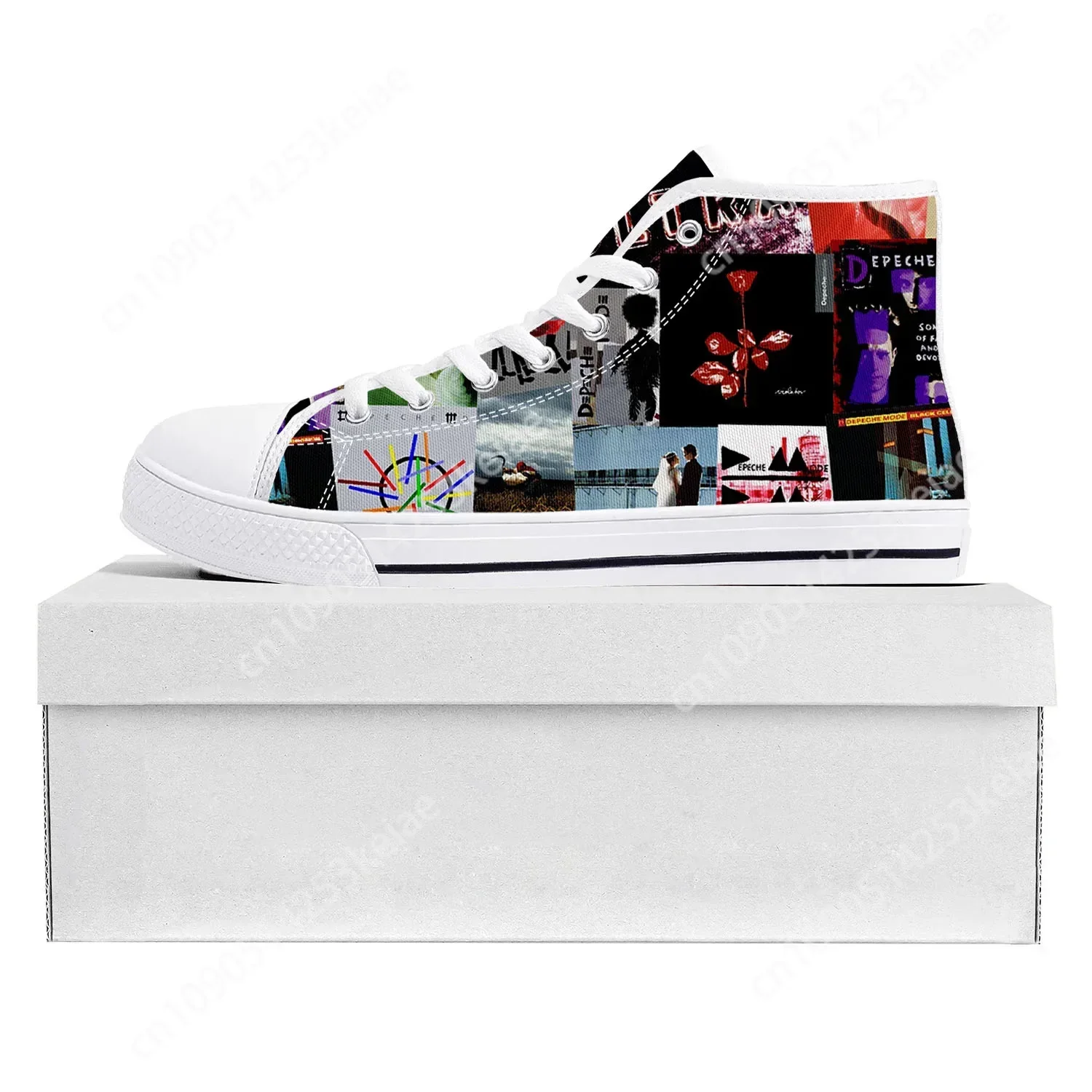 Depeche Rock Band Mode High Top High Quality Sneakers Mens Womens Teenager Canvas Sneaker Casual Couple Shoes Custom Shoe White