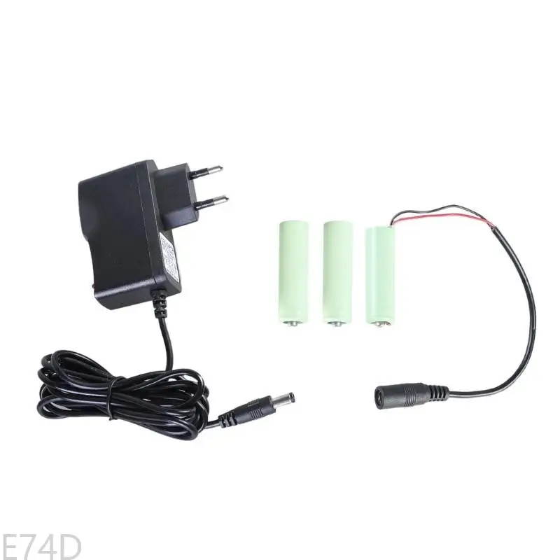 

E74D Standard 2pin Round Plug to AM3 LR6 AA Fake Battery Adapter for 4.5V Electronics Replacing LR6 AA Battery Powered Device