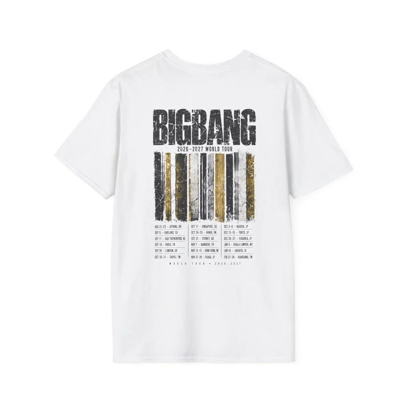 Bigbang 20. Jubiläums-Merch-T-Shirt 2025-2027 Welttournee Vorder- und Rückseitengrafikdruck Kpop Unisex Kurzarm-T-Shirt für Fans – Detail 5