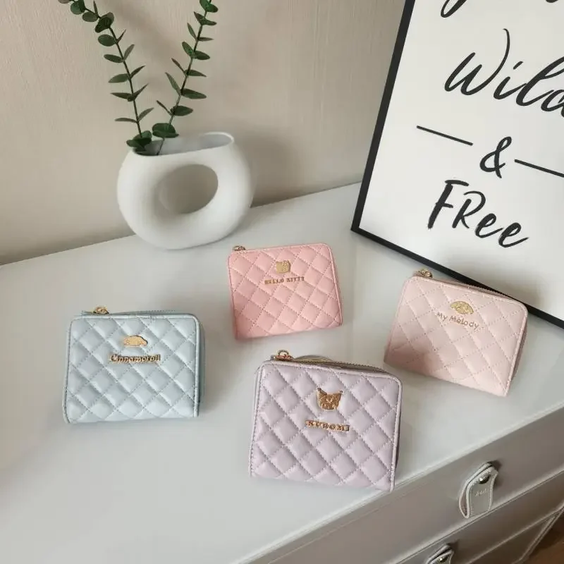 

Кошелек для монет «Hello Kitty», новый Cinnamoroll My Melody Kuromi, милые короткие стильные подарочные пакеты для девочек для женщин, каваи, мультфильм