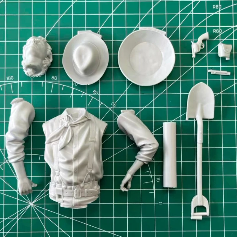 1/10 Schaal Gegoten Hars Buste Model Kit Gold Rush Man Standbeeld Ongemonteerd en Ongeverfd