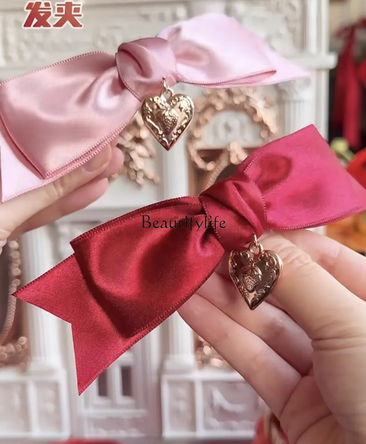 [New Product] Huazhi New Product Strawberry Cupid Series Peripheral Hairpin, Bow Edge Clip