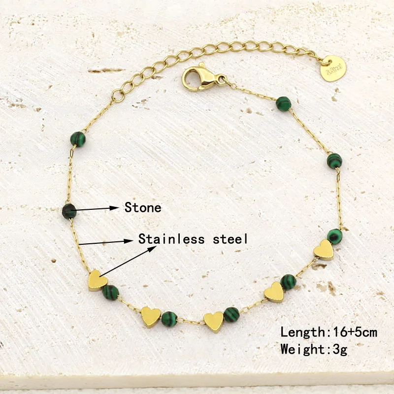 Natural Stone Pearl Bead String Handmade Pendant Bracelet For Women Stainless Steel Gold Plated Chain Bracelet Female Jewelry