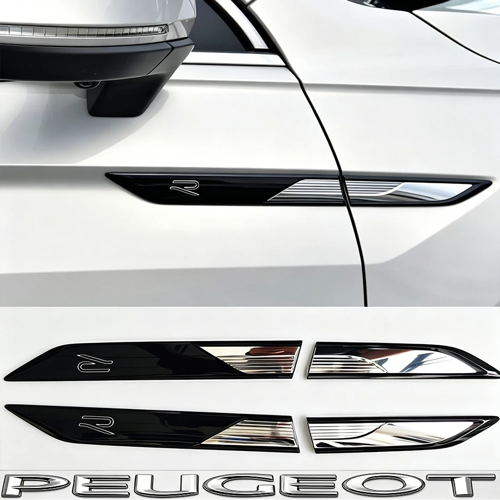 2 Piezas Emblema 3D ABS Blade R para Guardabarros, Accesorios de Decoración Exterior para Puertas de VW Tiguan L, Tiguan X, Golf, T-Roc, Polo (2017-2026)