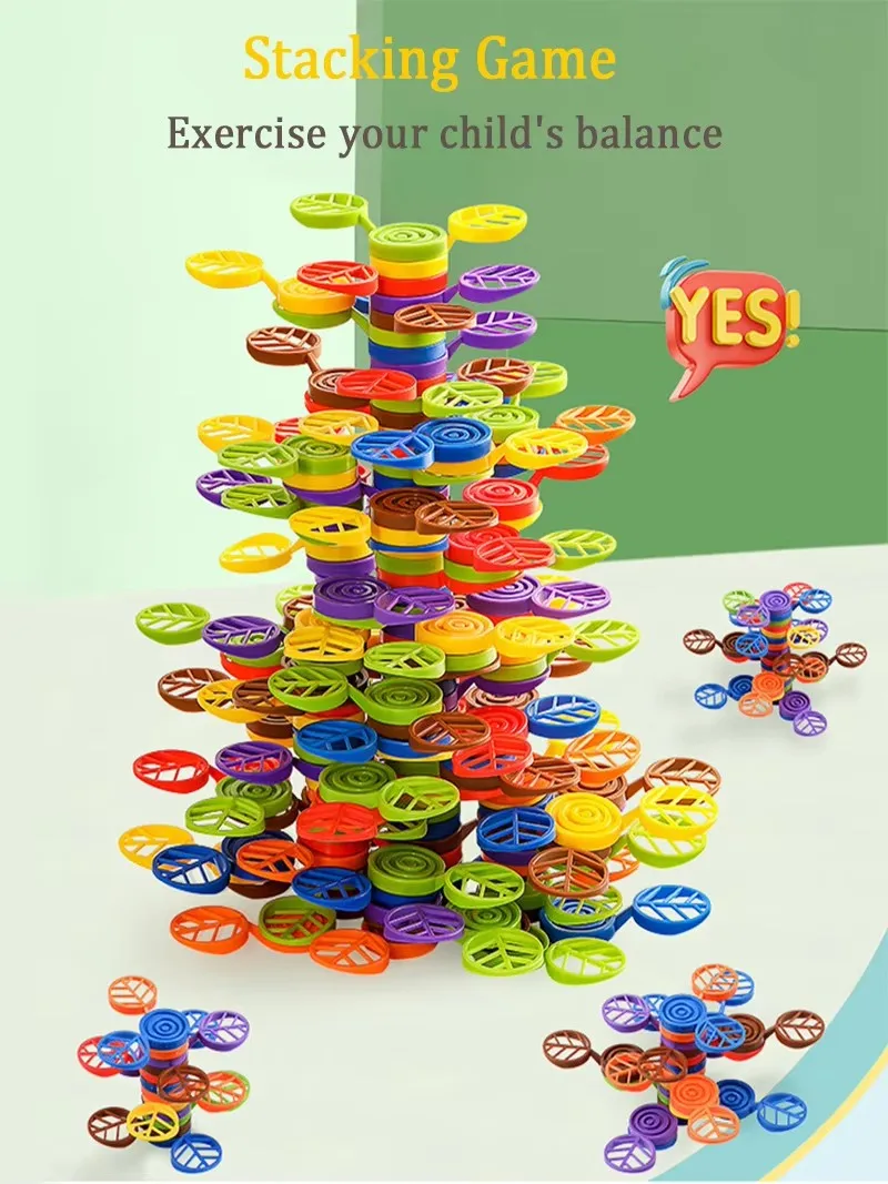 

DIY Tree Stacking Building Blocks Toys Construction Balance Games Sensory Color Sorting Interactive Educational Kid Jigsaw Toys