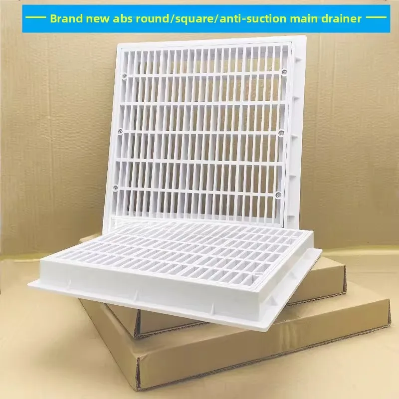Pre-embedding, large displacement, installation instructions, spa pool, bath, swimming pool ABS plastic square main drain