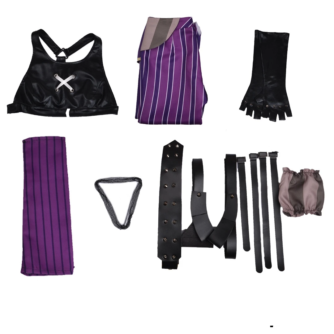 Game Lol Jinx Cosplay Kostuum Lol Arcane Jinx Cosplay Pruik Uniform Outfits Sexy Halloween Carnaval Pak Voor Vrouwen