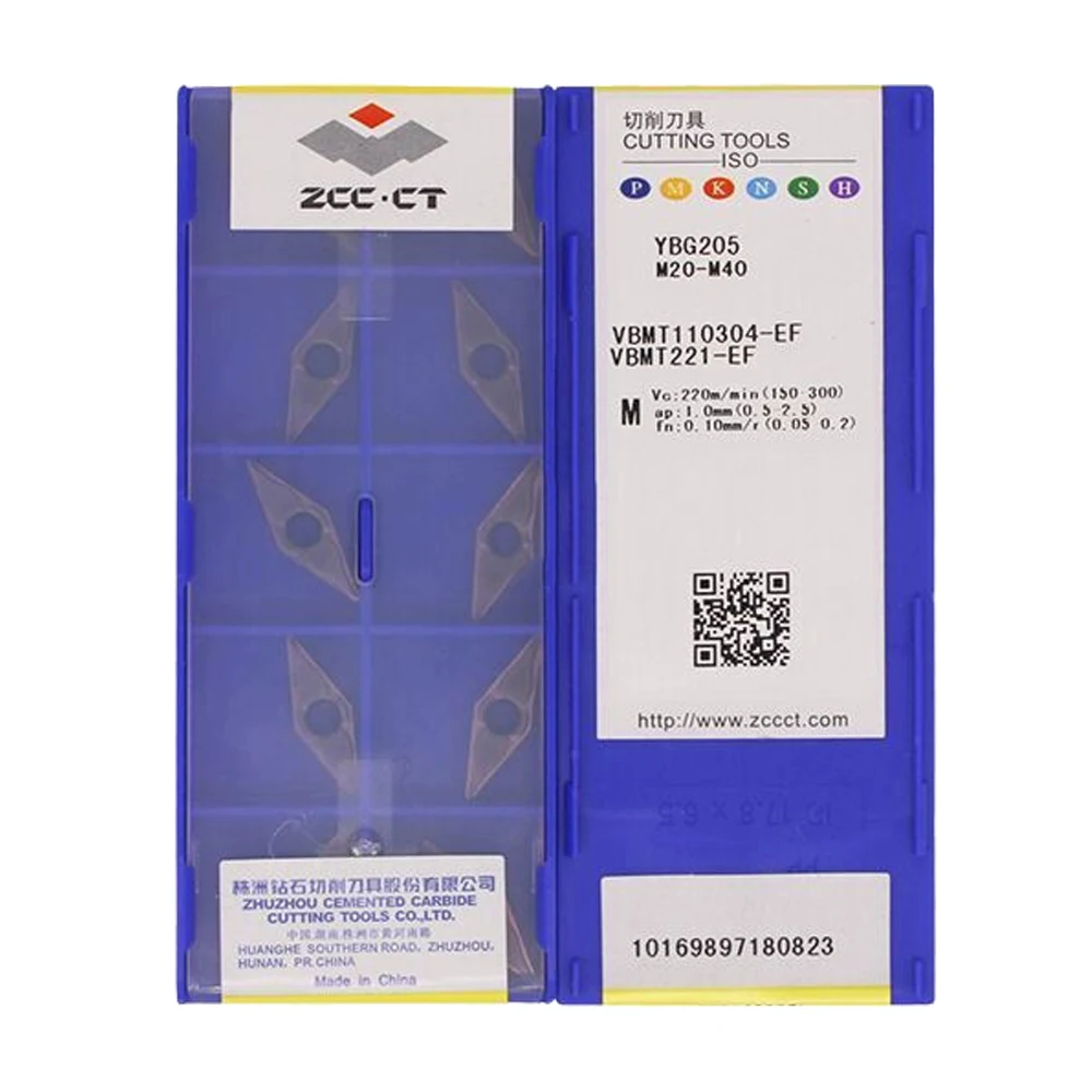 

HUAZHICHUN VBMT110304-EF YBG205 Твердосплавный токарный станок с ЧПУ, вставки для токарной обработки резьбы для держателя инструмента для токарной обработки резьбы