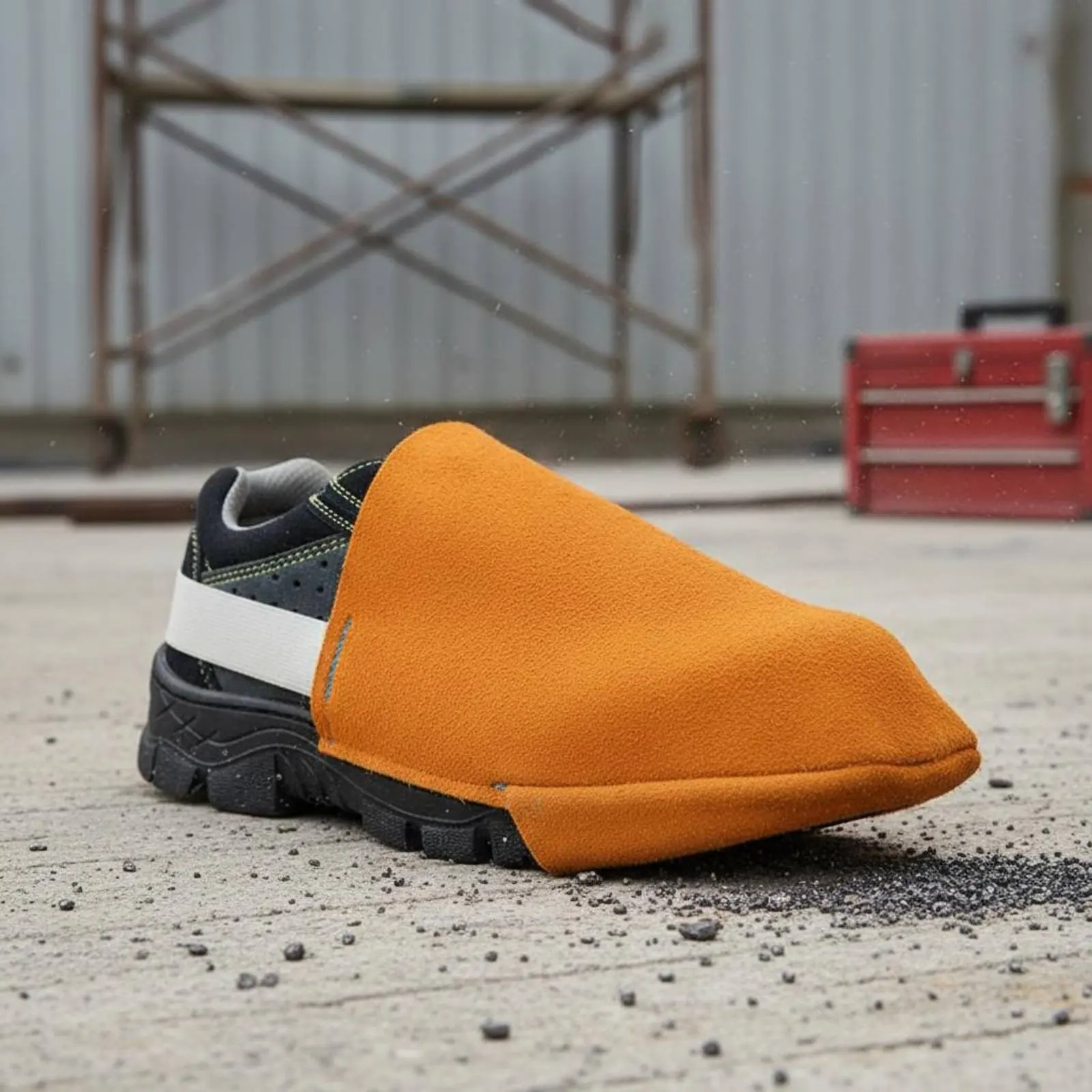 Metal Joining Shoe Guards Ember Resistant Leather Metal Joining Foot Protectors Welders Foot Guards Anti-Scald Work Safety Gear