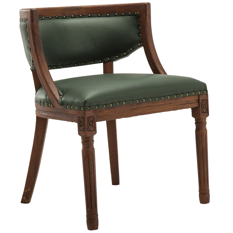 

YY Desk Chair Leisure European Retro Tea Chair British Presidential Chair round-Backed Armchair