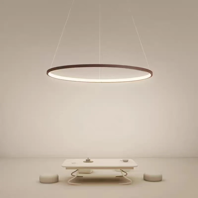 Modern Round Ring Led Pendant Light Minimalist Living Room Dining Room Bedroom Chandelier Home and Interior Decor Lighting Fixtu