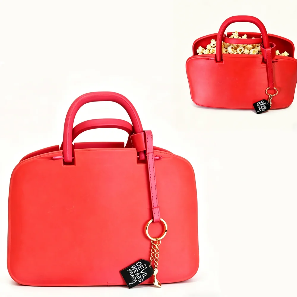 Bolsa de Palomitas 3D Roja, Portátil, para Cine en Casa, Contenedor de Almacenamiento de Aperitivos para Fiestas, Elegante Soporte de Palomitas de Maíz