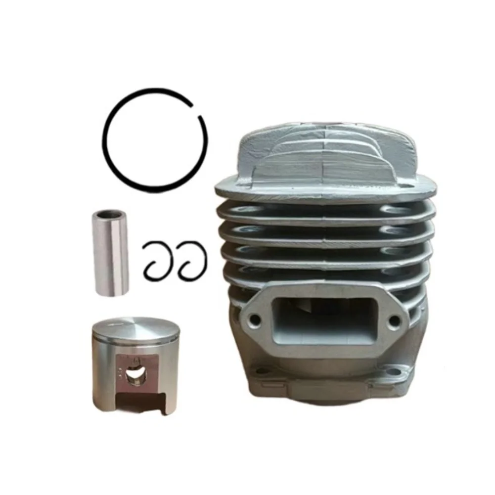 52mm Aluminum Cylinder Kit For Piston Ring Set For 52cc Engine Chainsaw Parts Compatible RC High Heat Resistance Silver