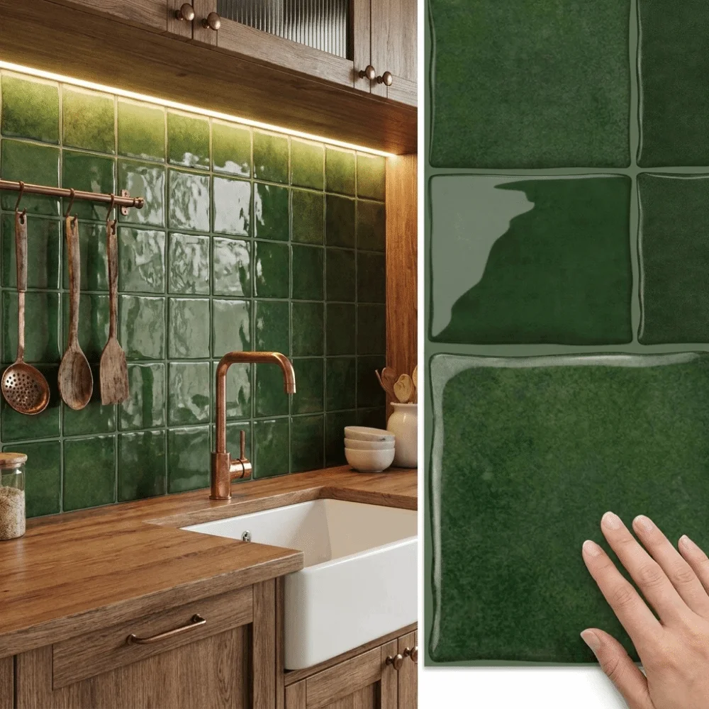 Waterproof 3D Tile Stickers Lightweight Flexible DIY Backsplash Tiles Marble Vein Self-Adhesive Backing Self-adhesive wallpaper