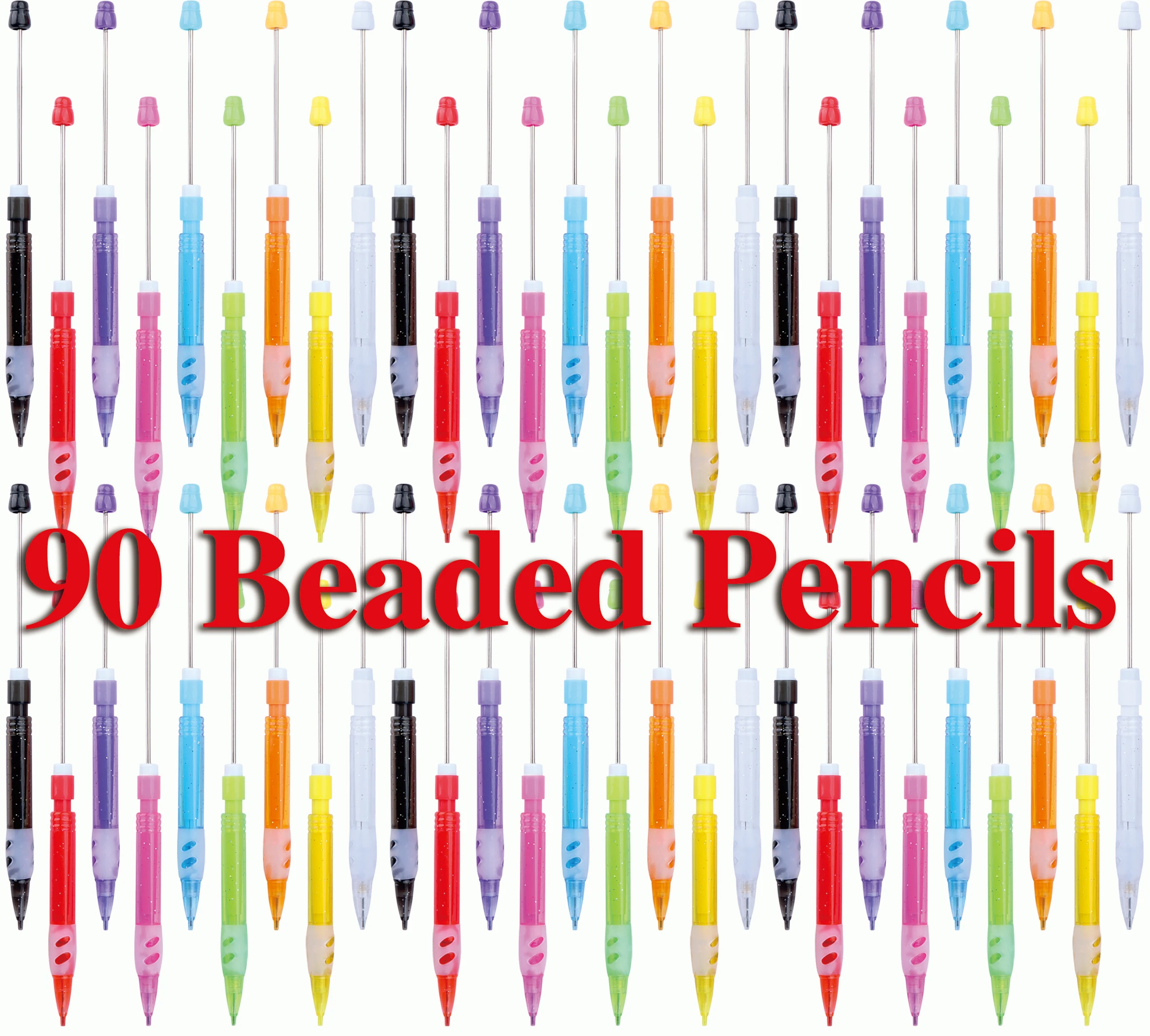 90pcs Beadable Pencil Bead Everlasting Pencils  Pencil for Writing Drawing DIY Gift Home Office School Supplies