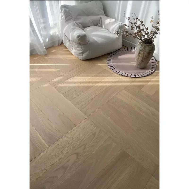 Modern High-End Versailles French Cream Oak Flooring Click-Lock Installation ABCD Surface Grading for Bedroom Application