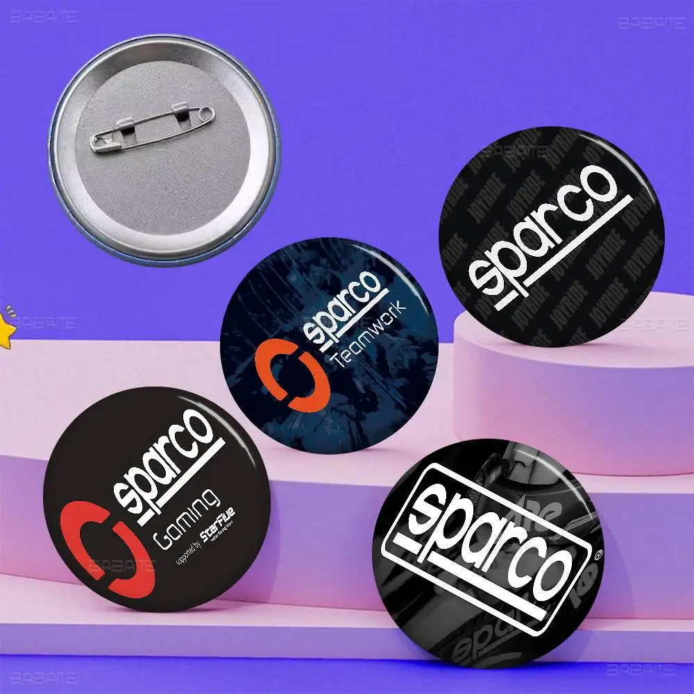 Sparcos logo Soft Button Pin Bright Printed Icon Gift For Friends Badge Collar Brooch Lapel Pin Metal