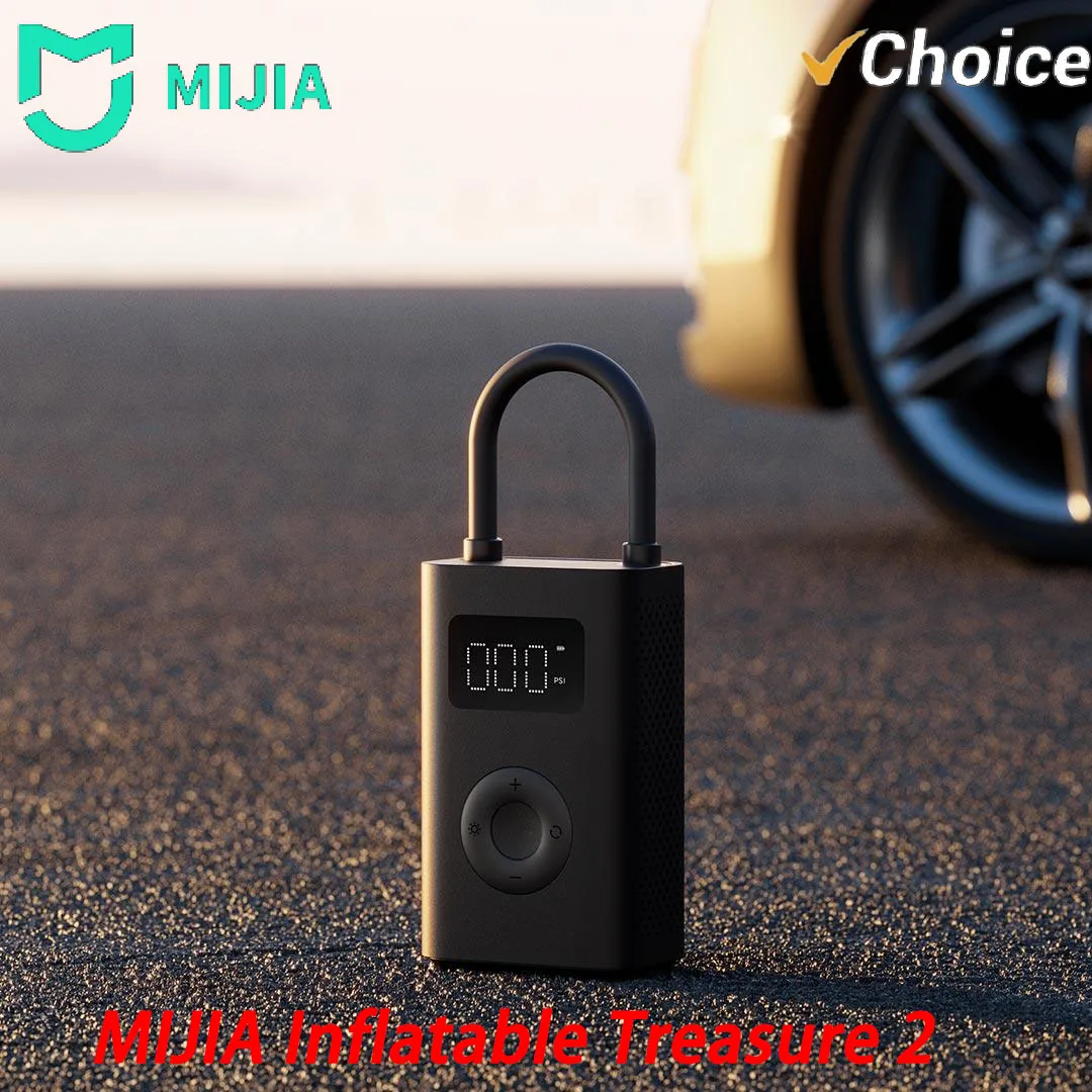 Original MIJIA Air Pump 2 25%Speed Boost Mini Portable Electric Air Compressor Treasure 150PSI Type-C LED Multitool Inflator