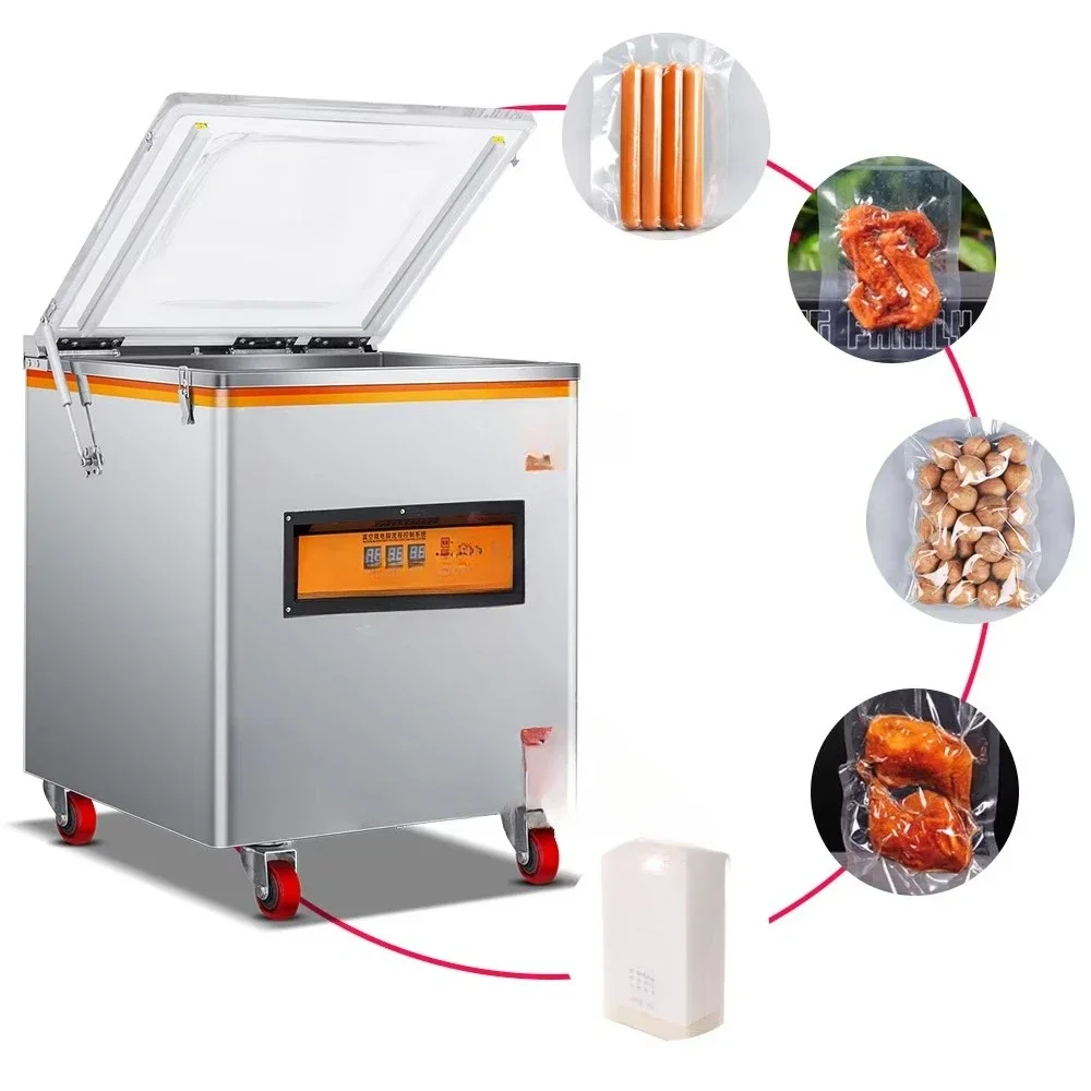 Frozen Pizza Vacuum Food Sealer, Vacuum Dried Date Packaging Machine Deep Chamber Snack Meat
