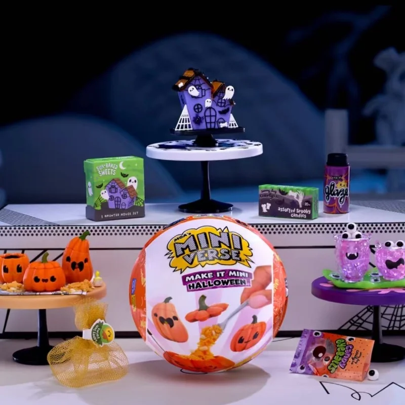 Produk Baru Tersedia Miniverse 2025 Bola Halloween Baru Diy Miniatur Makanan Bola Misteri Labu Lilin Tren Kotak Misteri Trendi