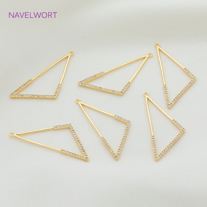 Trendy Heart/Moon/Round/Triangle Shaped Pendants Inlaid Zircon Charm Pendants Findings DIY Crafts Jewelry Making Accessories