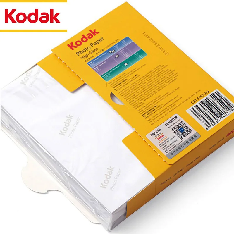 Papel Fotográfico Kodak RC Suede, Papel Fotográfico Mate Resistente al Agua, Papel Fotográfico de Alto Brillo, Impresión Instantánea de 6 Pulgadas, Kodak A4 Premium 270GSM
