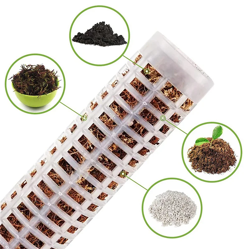 B23B 12 قطعة عمود الطحلب البلاستيكي 15 بوصة عمود شبكي شفاف طحلب صغير عمود الطحلب حصة للنباتات Monstera بوعاء النباتات #3