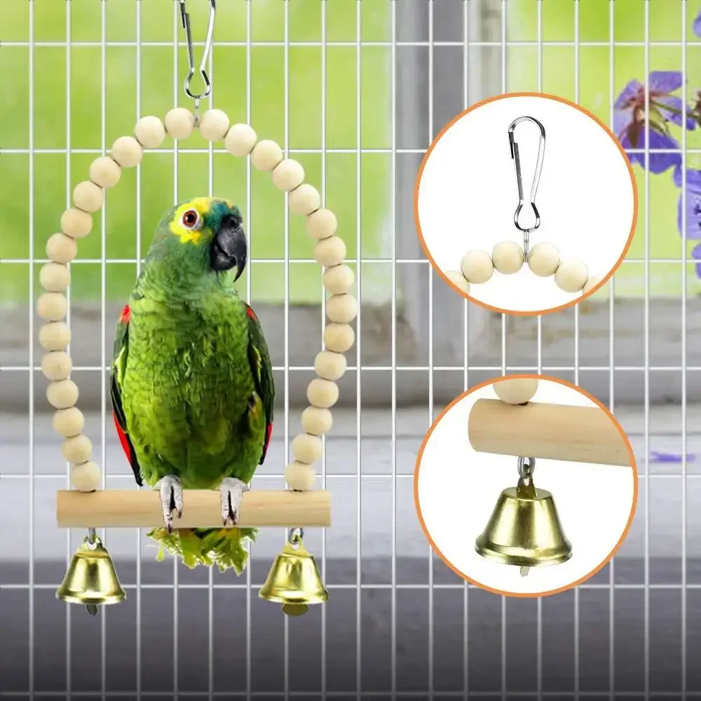 Parrot Bite Toy Assembled Toys 7-Piece Set Log Ladder Swing Bite String Bird Toys